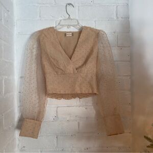 Altar’d State Swiss Dot Sheer Sleeve Blouse – Size Small